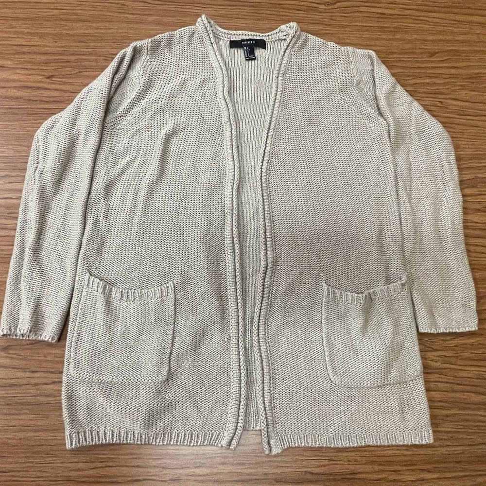 Forever 21 Cardigan, Ladies Size Large, Tan
